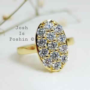 1.3CT Oval shape pave set moissanite ring in sterling silver